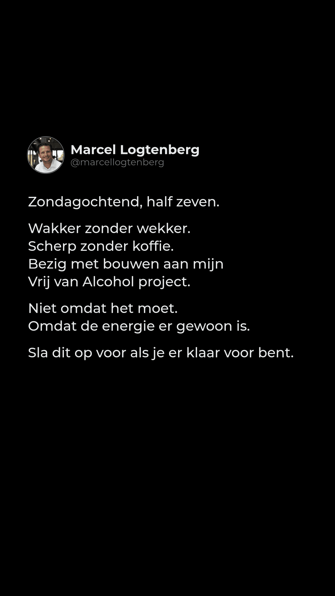 Vrij van Alcohol post